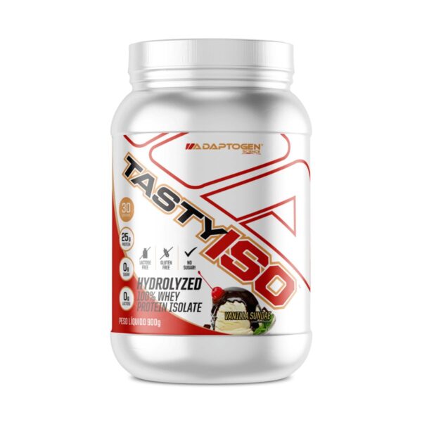 Tasty Iso 100% Adaptogen Whey Protein Hidrolizado 900g - Imagem 1