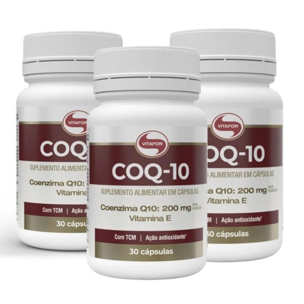 Kit 3 Coenzima Q10 Vitafor 30 Cápsulas 200mg