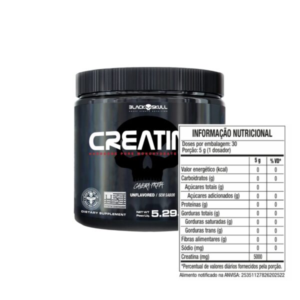 Creatine Black Skull Creatina pura pote 150g - Imagem 2